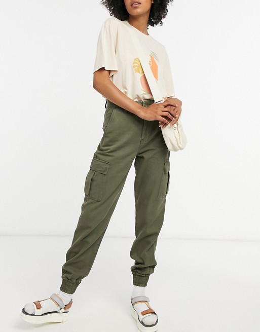 Dr Denim Rugby cargo trousers in green