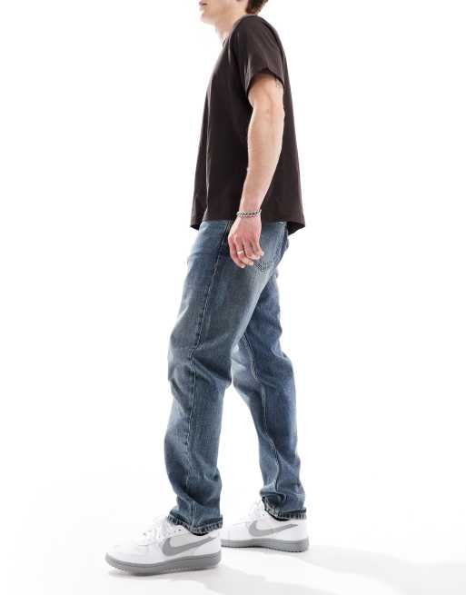 Dr Denim – Rush – Mörkblå, vintage tvättade jeans i regular passform, 3 av 5