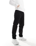 [Dr Denim] Dr Denim Rush regular fit chino pants with elastic waistband and drawstring in clean black XS Black