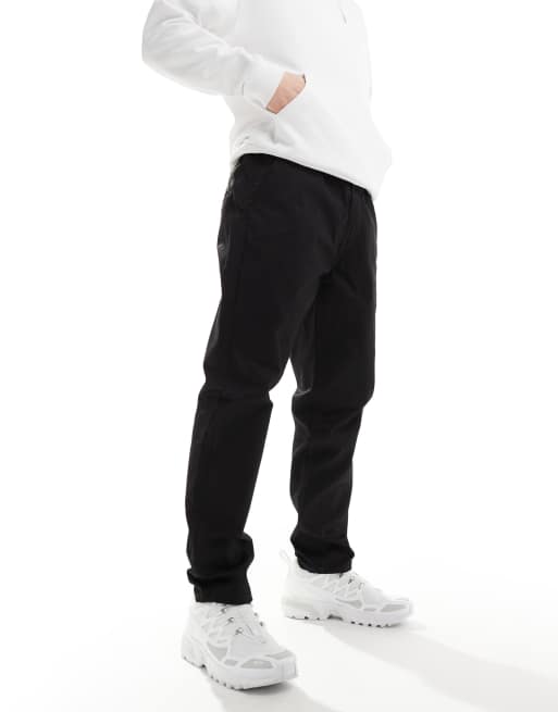 Dr Denim Rush regular fit chino pants with elastic waistband and drawstring in clean black
