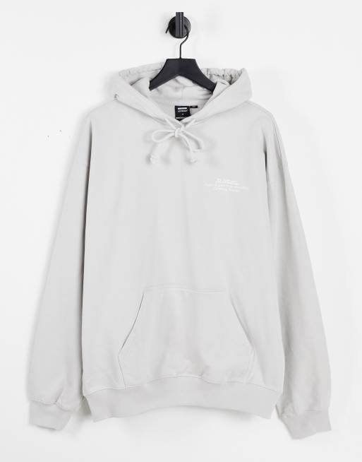 Dr Denim – Schwerer Kapuzenpullover mit lockerem Schnitt in Stein