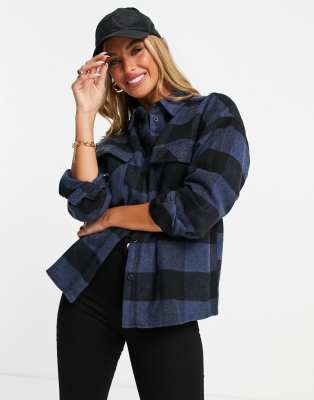 Dr Denim shirt with long sleeves in navy check