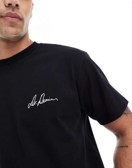 Dr Denim short sleeve crew neck t-shirt in black, 3 of 4