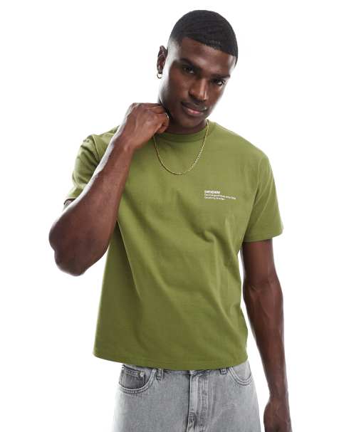 Dr Denim short sleeve crew neck t-shirt in green - view 1