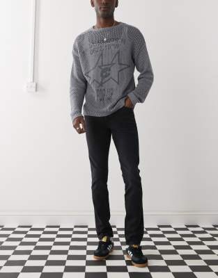 Dr Denim Snap Mid Waist Slim Skinny Fit Jeans In Black Mist Wash