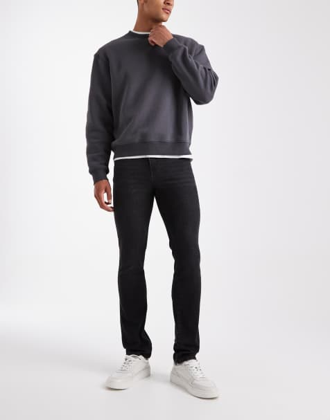 Dr Denim Snap slim straight leg jeans in black - view 1