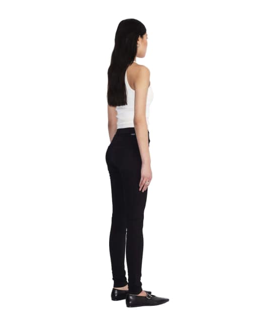 Dr Denim Solitaire high skinny jeans in black, 2 of 7