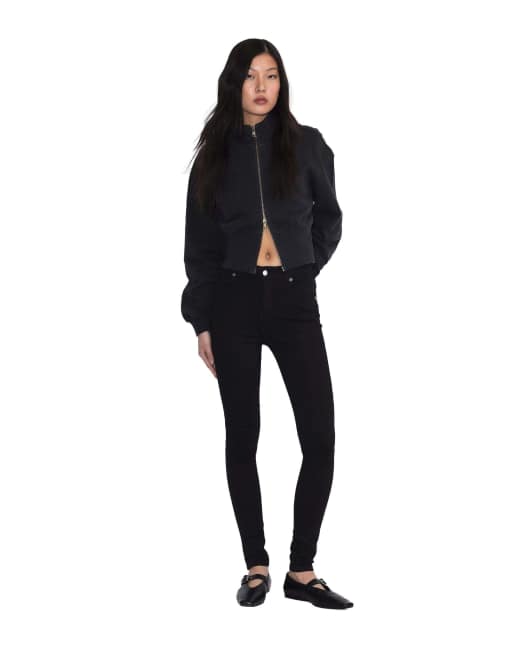 Dr Denim Solitaire high skinny jeans in black, 4 of 7