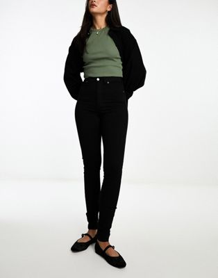 Dr Denim Solitaire high waist super skinny jeans in black