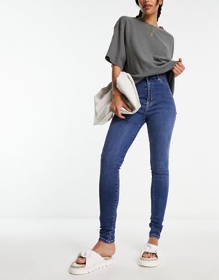 Dr Denim Solitaire skinny jeans in mid blue - ASOS Price Checker