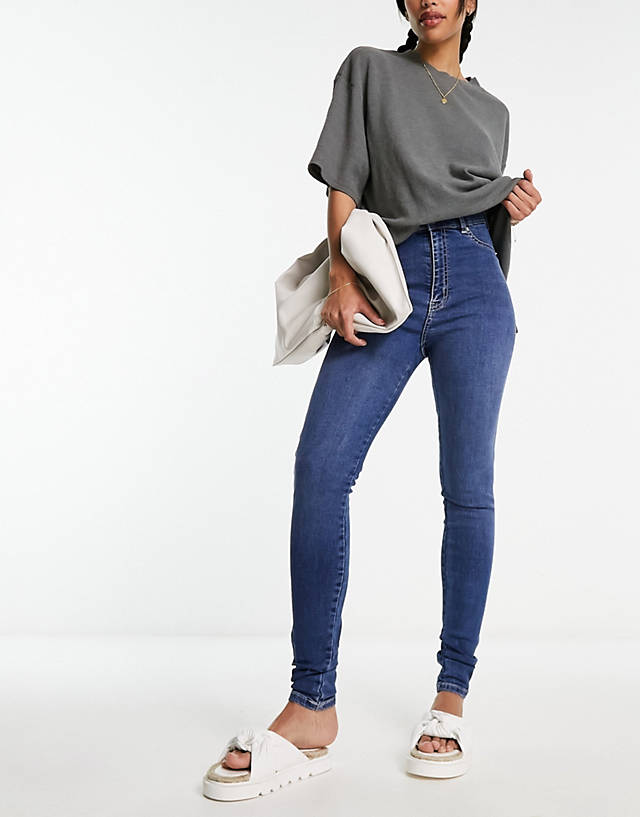 Dr Denim - solitaire skinny jeans in mid blue