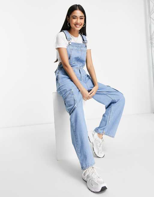 Dr Denim straight leg dungarees in blue