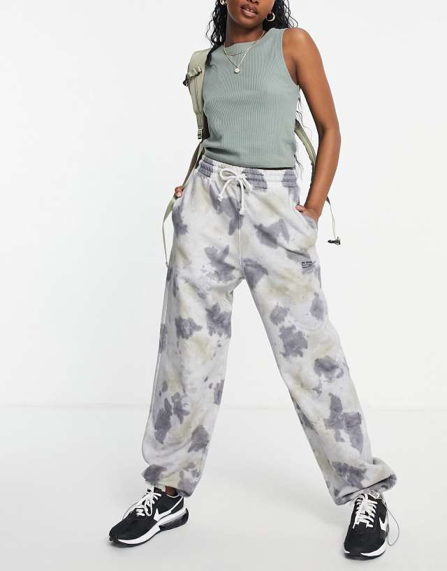 Dr Denim straight leg joggers with toggle hem in tie dye