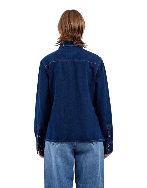 Dr Denim Sukie shirt in blue, 7 of 7