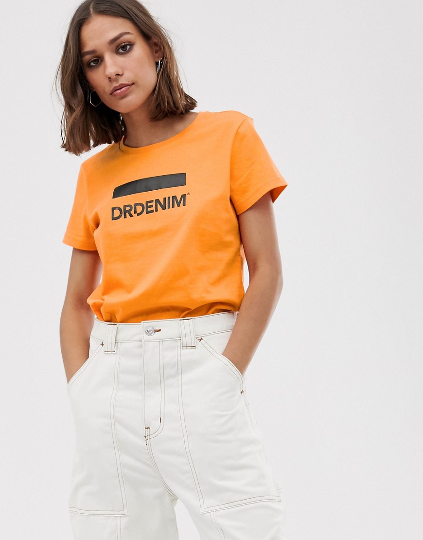 Dr Denim – T-shirt med logga-Orange