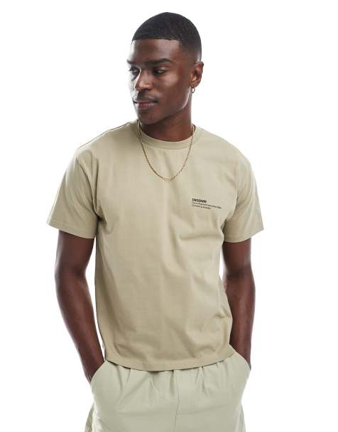 Dr Denim - T-shirt met korte mouwen en ronde hals in natuurlijk beige - view 1