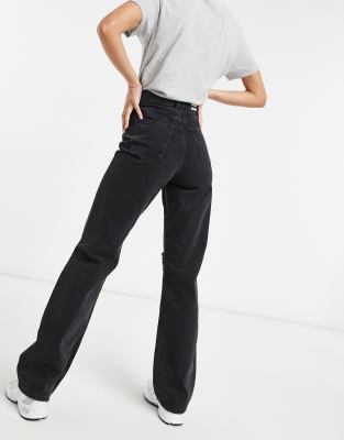 Dr Denim - Tall - Echo - Organisch jeans met wijde pijpen en kniescheuren  in zwart | ASOS