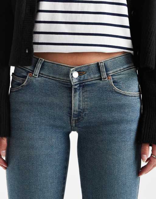 Dr Denim Tall Kily low waist bootcut jeans in darkwash indgio blue, 5 of 5