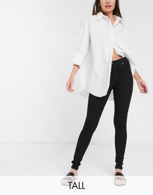 Dr Denim Plus Dr Denim Tall Lexy Mid Rise Second Skin Superskinny Jeans-Black