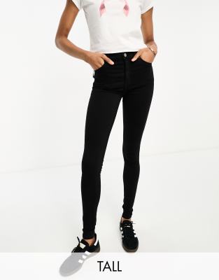 Dr Denim Tall Lexy mid rise super skinny jeans in black - ASOS Price Checker