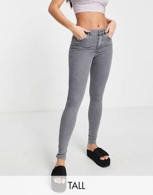 Dr Denim Tall Lexy mid rise super skinny jeans in gray | Smart Closet