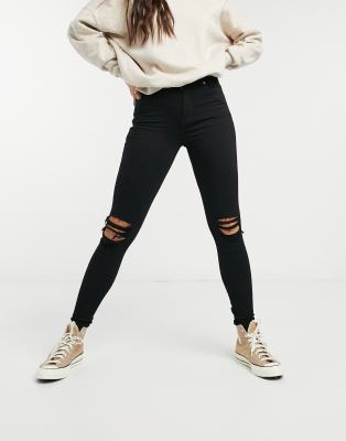 black ripped skinny jeans tall