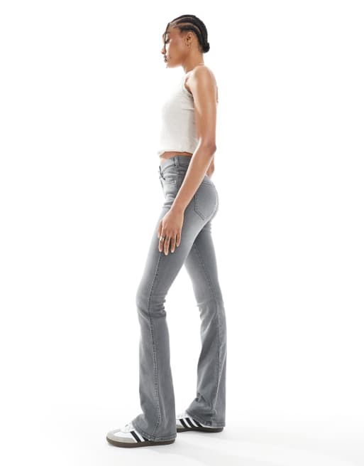 Dr Denim Tall - Lexy - Vasket grå bootcut-jeans med mellemhøj talje i slim fit, 3 af 5