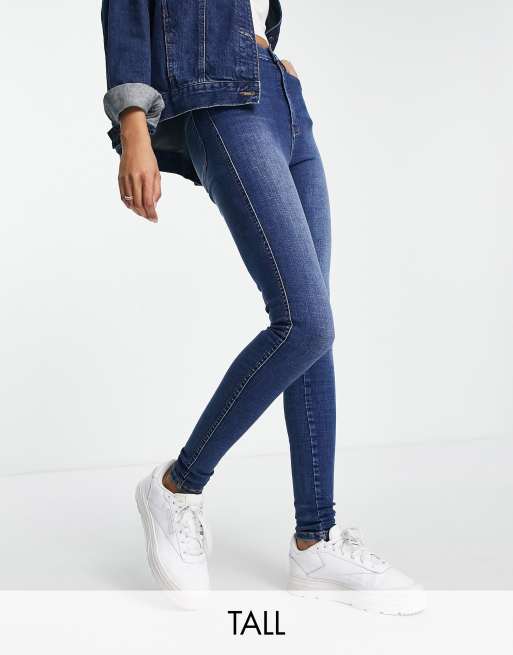 Dr Denim Tall – Moxy – Ciemnoniebieskie bardzo obcisłe jeansy z wysokim stanem