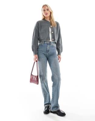 Dr. Denim Tall - Moxy - Gerade geschnittene Jeans in Cape Mid Dirt Used-Blau