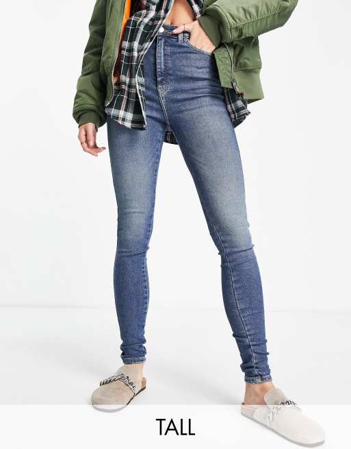 Dr Denim Tall Moxy high waisted skinny jeans in east coast blue | ASOS