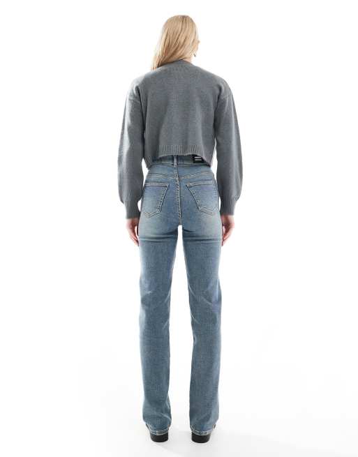 Dr. Denim Tall - Moxy - Jeans dritti lavaggio cape sporco medio effetto invecchiato, 2 di 5