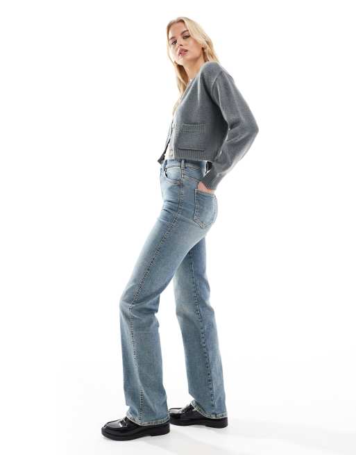 Dr. Denim Tall - Moxy - Jeans dritti lavaggio cape sporco medio effetto invecchiato, 3 di 5