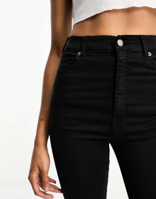 Dr Denim Tall Moxy mid rise skinny jeans in black, 2 of 5