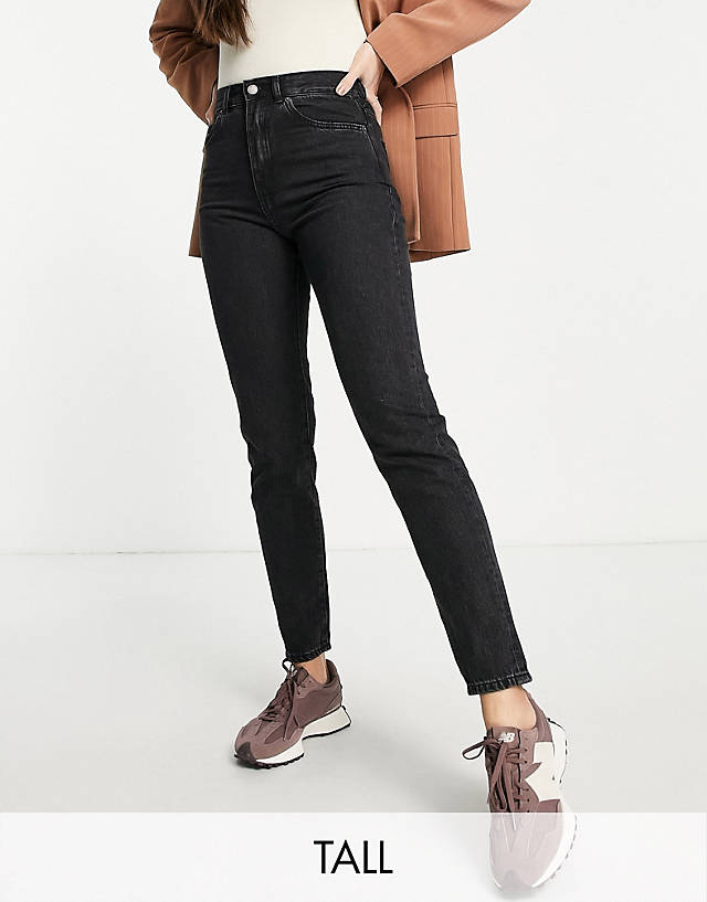 Dr Denim Plus - Dr Denim Tall Nora high rise mom jeans in washed retro black