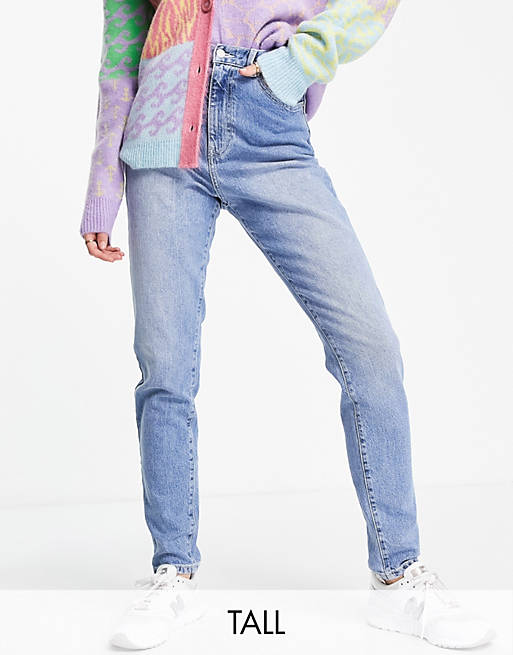  Dr Denim Tall Nora stretch sky high mom jeans in light stone wash 