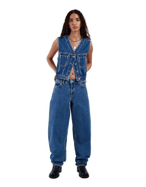 Dr Denim Tina top in blue, 3 of 7
