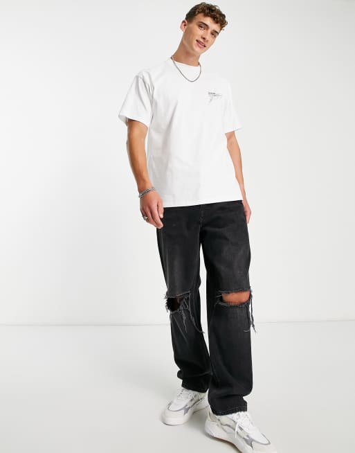 Dr Denim - Trooper - Hvid afslappet T-shirt med print på ryggen, 3 af 4