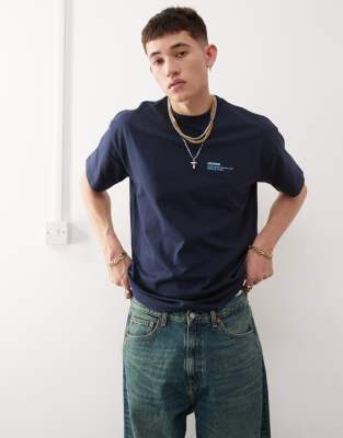 Dr Denim Dr Denim Trooper relaxed fit t-shirt in navy blue