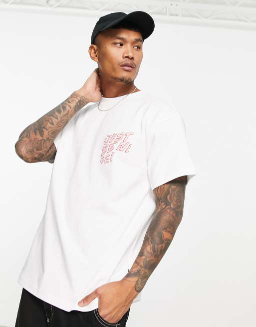 Dr Denim Trooper relaxed fit t-shirt with be nice back print in white
