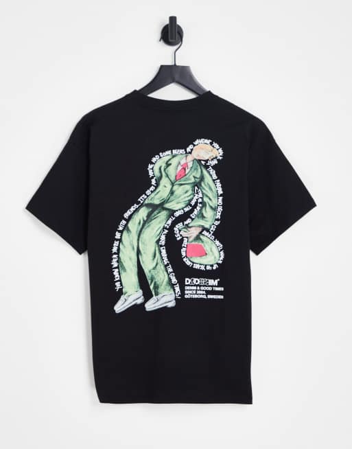 Dr Denim – Trooper – Svart t-shirt med tryck baktill 
