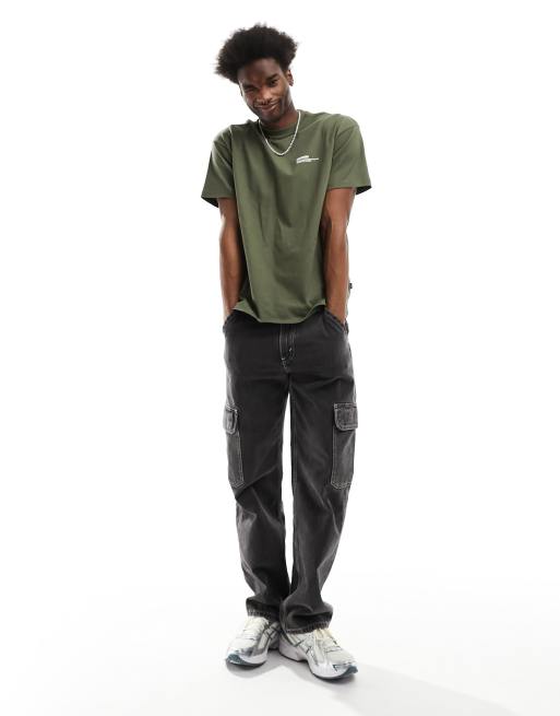 Dr Denim - Trooper - T-shirt comoda kaki con stampa e logo sul retro, 2 di 4