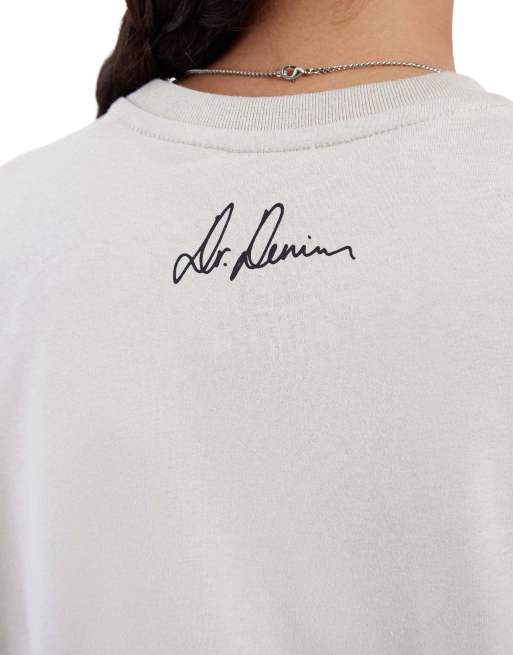 Dr Denim Trooper tee in silver, 3 of 7