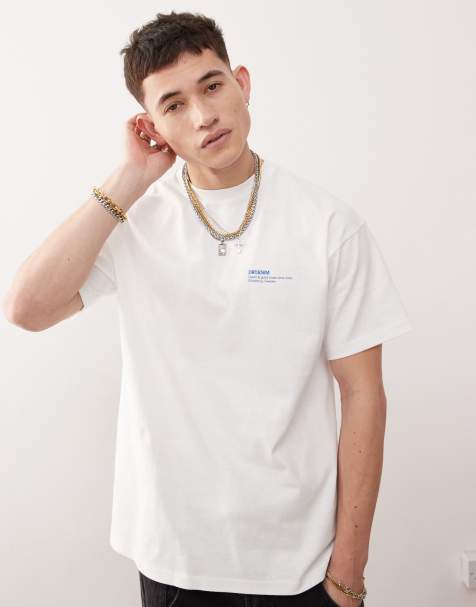 Dr Denim – Trooper – Vit t-shirt med avslappnad passform - view 1