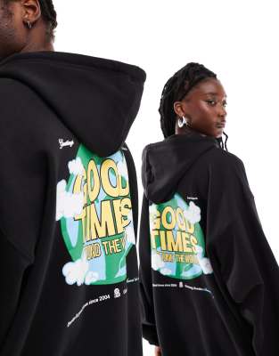Dr Denim unisex Siri oversized fit heavyweight hoodie in off black | ASOS
