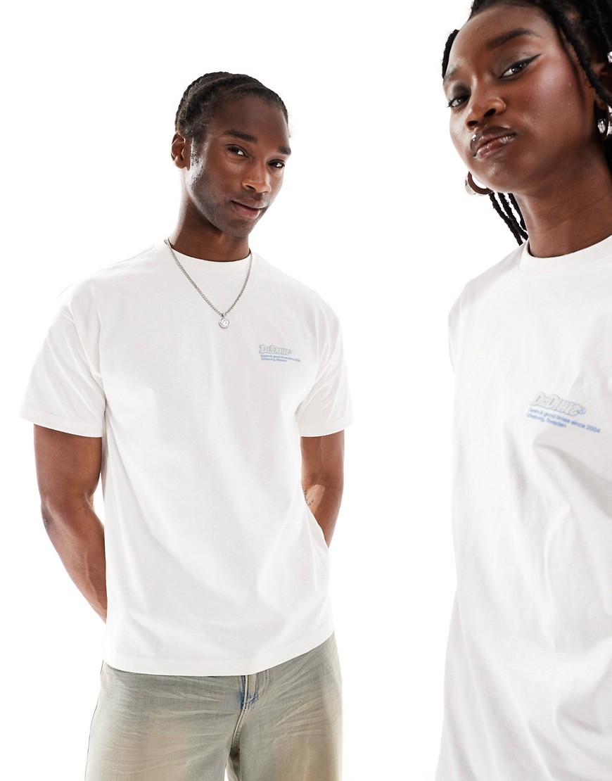 Dr Denim unisex Trooper relaxed fit t-shirt with back graphic print in off white
