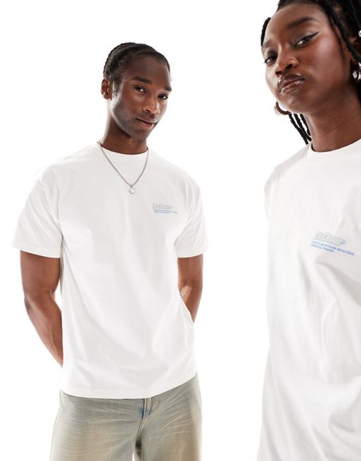 Dr Denim Unisex – Trooper – T-shirt o luźnym kroju w kolorze złamanej bieli z grafiką na plecach