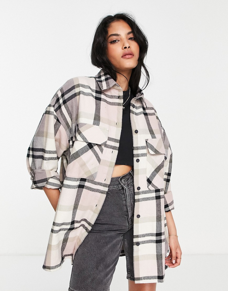 Dr Denim utility shirt in pink check