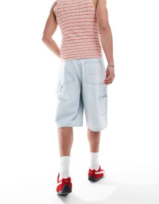 Dr Denim Vali Worker Baggy Fit Denim Jorts In Blue