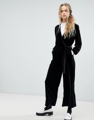 dr denim velvet jumpsuit