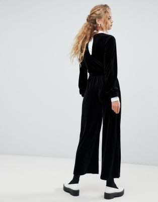 dr denim velvet jumpsuit